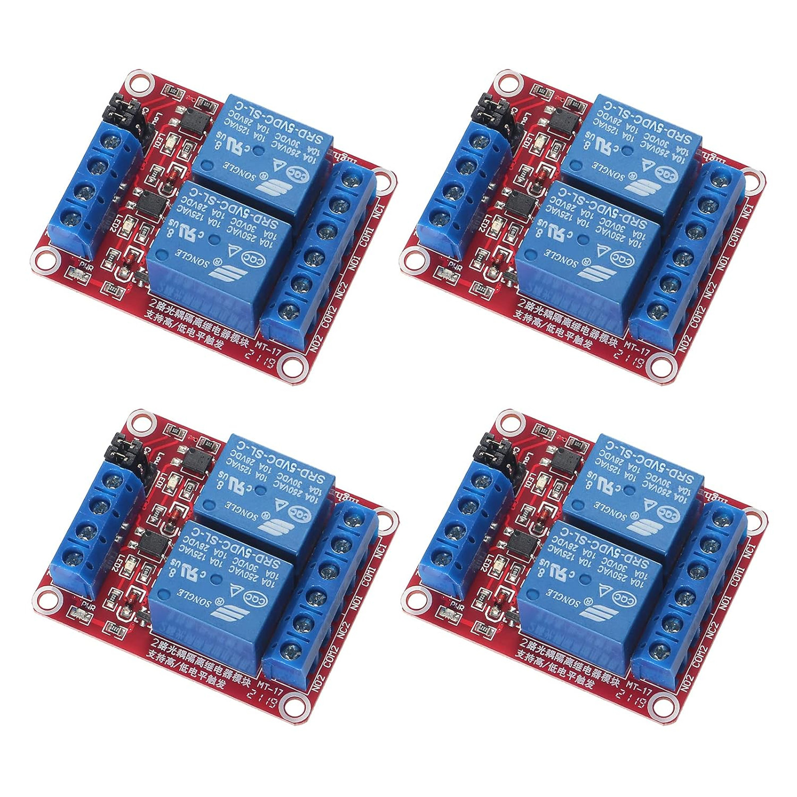 2 Channel Relay Module 5V DC Optocoupler Support High Low Level Trigger Max Load