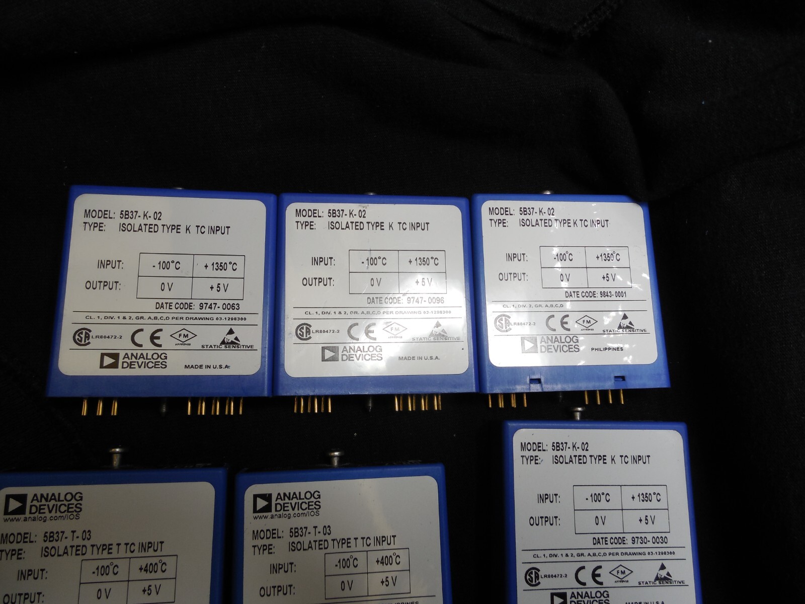 Analog Devices DATAFORTH Modules Isolated Type K T Voltage input Output Lot 16