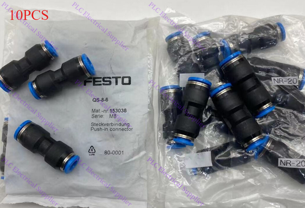 10PCS QS-8-6 10PCS NEW FESTO Quick Plug Connector QS-8-6 153038 Fast Shipping