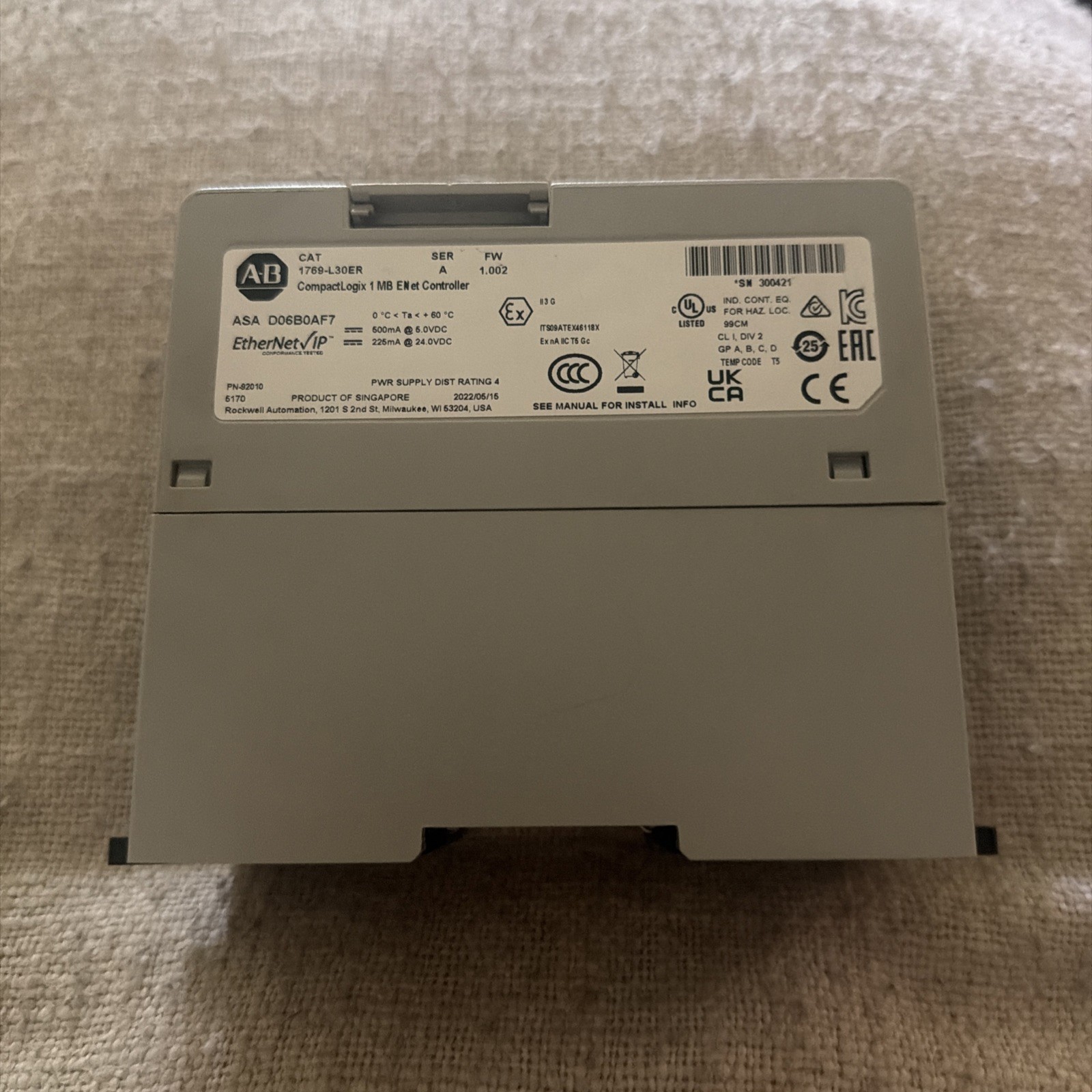 1769-L30ER-A Allen-Bradley 1MB Processor Unit CPU CompactLogix , Tested Working