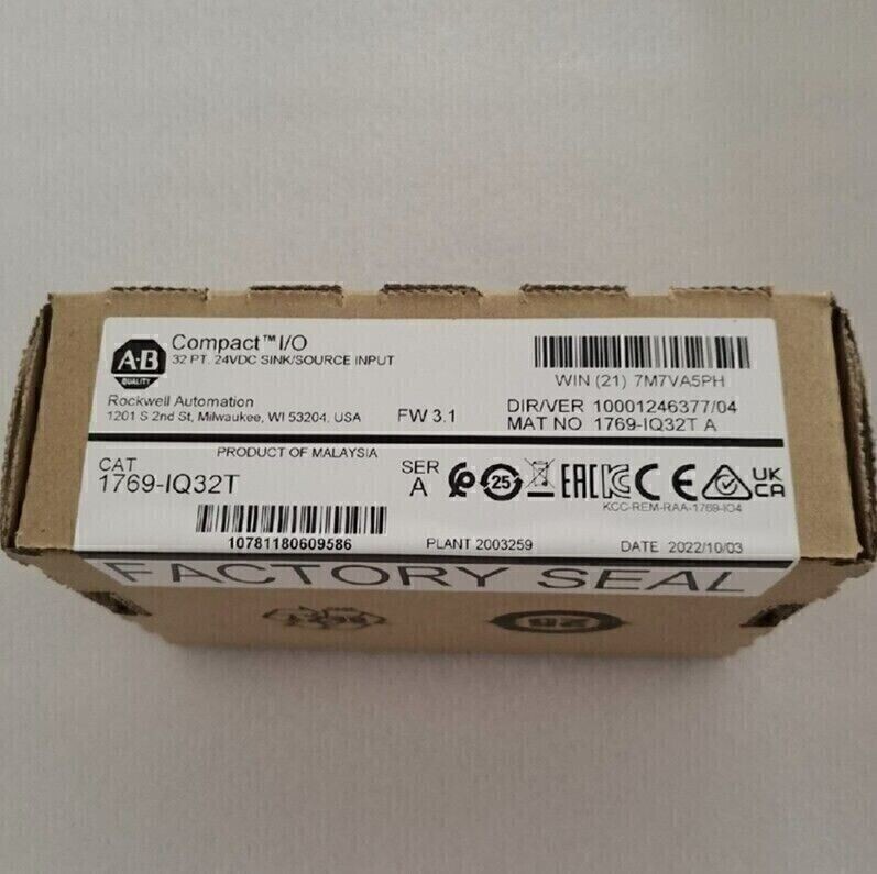 New Factory Sealed AB 1769-IQ32T SER A Compact I/O 32Pt 24VDC Input Module