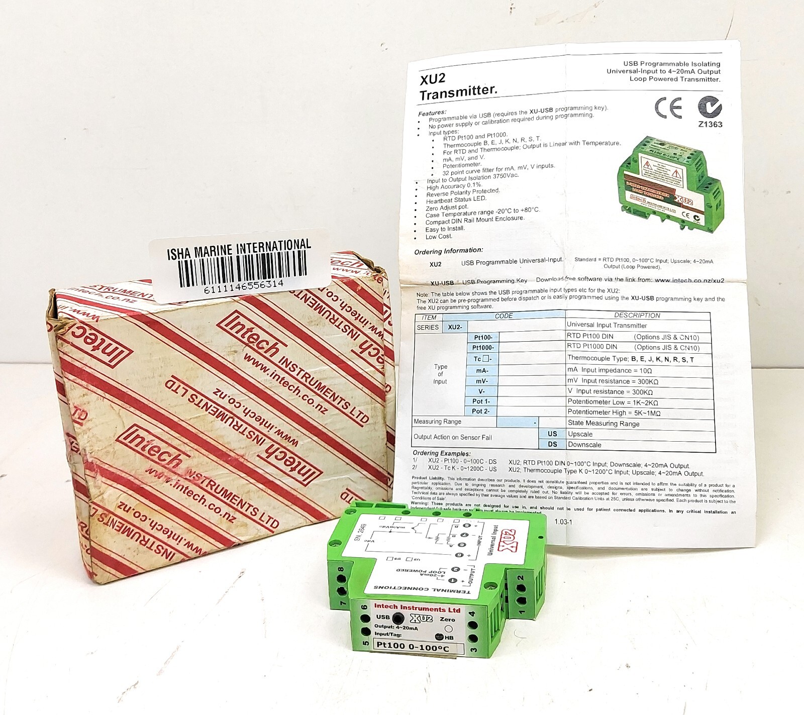 Intech Instruments XU2 Universal Input Signal Transmitter