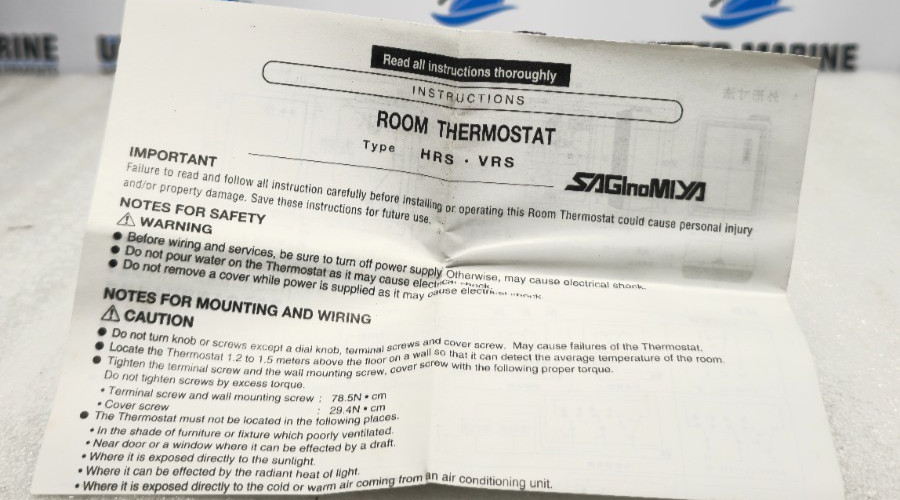 Saginomiya VRS-C134 Room Thermostat 10-35°C Temperature Controller