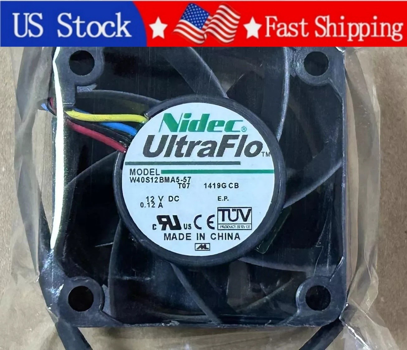 1PCS New For Nidec W40S12BMA5-57 T07 Cooling Fan DC12V 0.12A 4Pin Fast Shipping