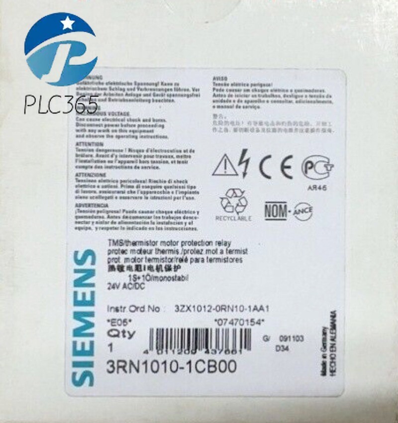 SIEMENS NEW 3RN1010-1CB00 PLC STANDARD UNIT AUTO THERMISTOR MOTOR PROTECTION 24V