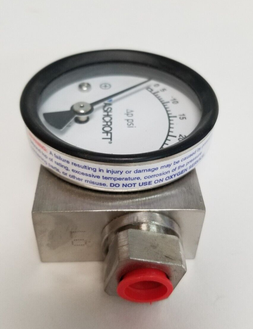 ASHCROFT 1/2IN 0-25PSI NPT PRESSURE GAUGE, 25-1130-SD-25S-XGM-NH-PD-VD-25# (new)