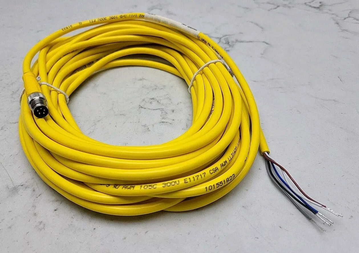 Turck PSG 5M-10 Cordset M8 Male Straight 5 Wire 10 Meter PVC Yellow U-61204