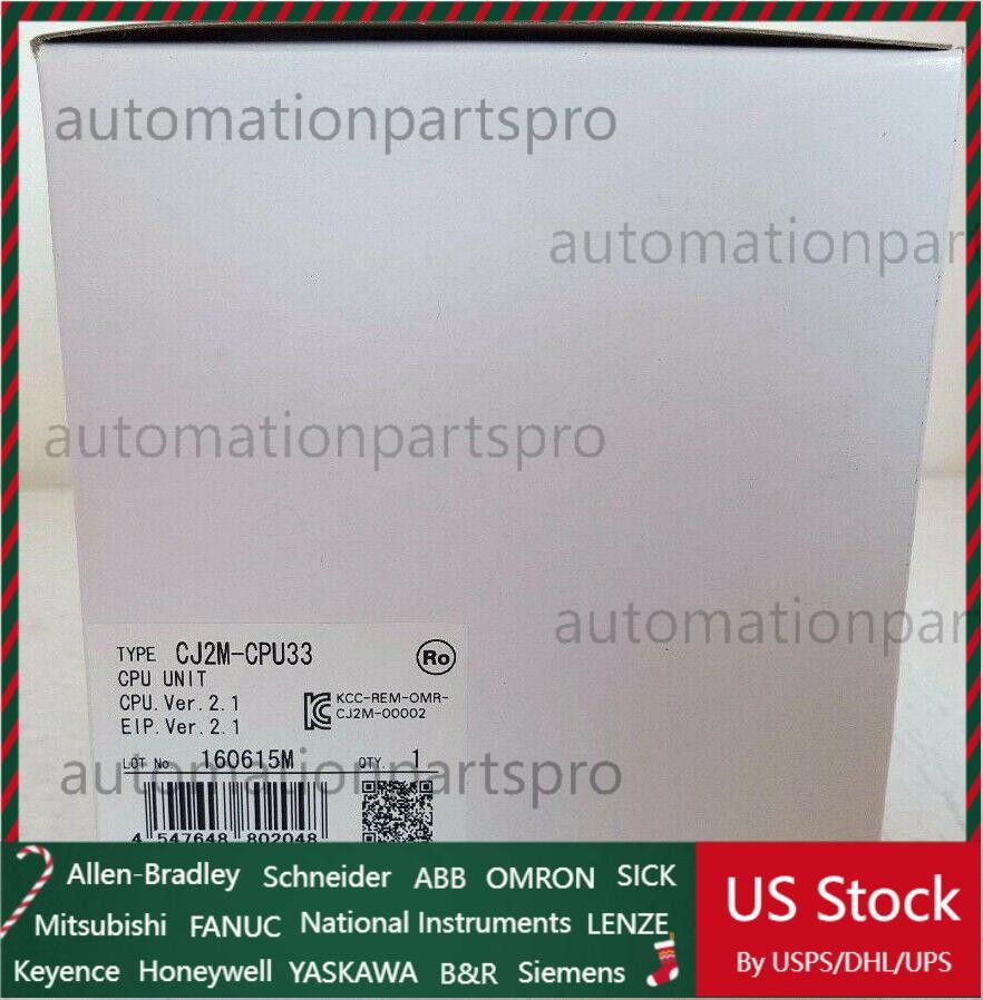 One New Omron CJ2M-CPU33 CPU Unit CJ2MCPU33 In Box Fast Shipping US Free TAX