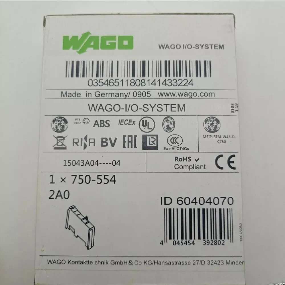 New WAGO 750-554 2-Channel Analog Output PLC Module 750554 In Box