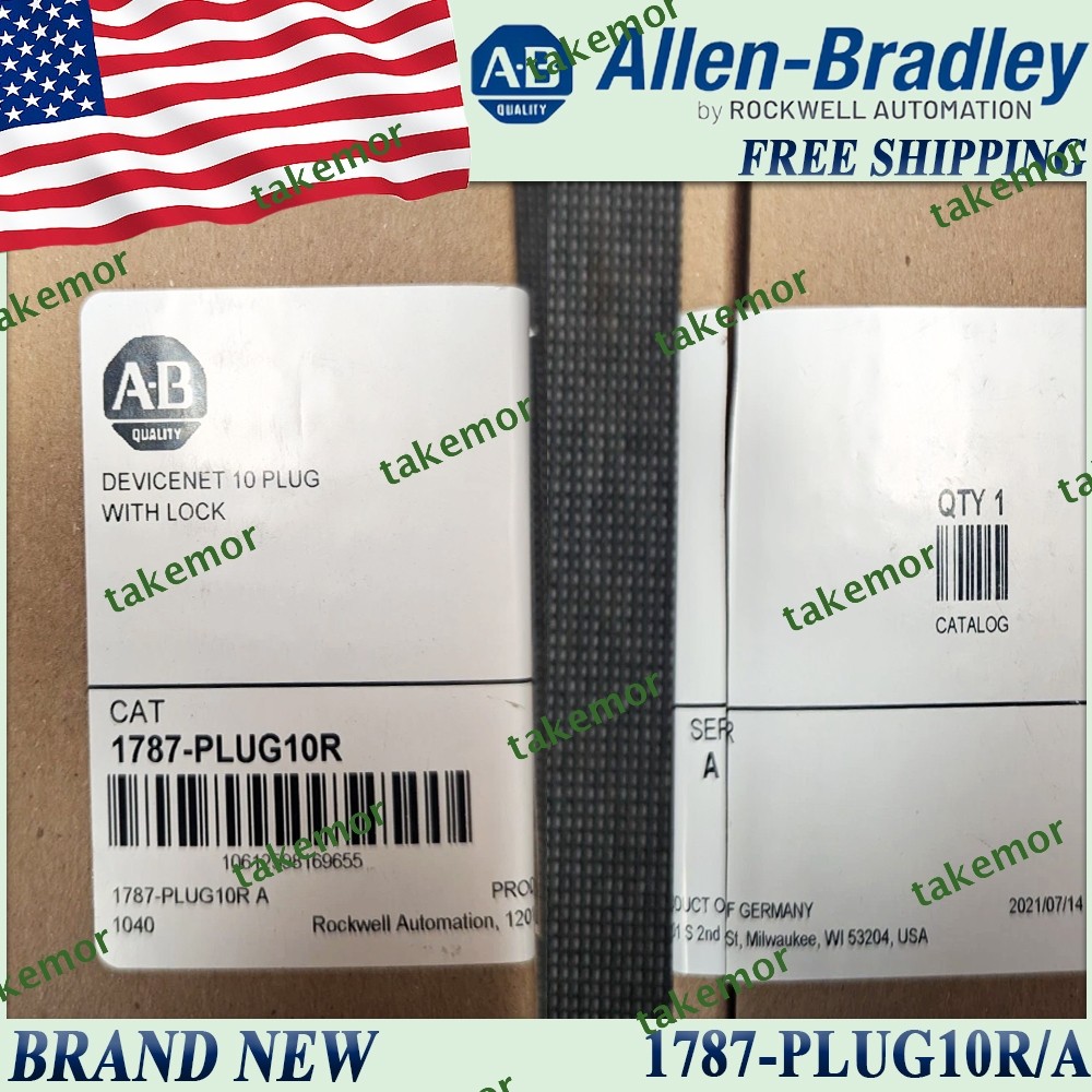 New in Box AB 1787-PLUG10R/A DNet Open Style 10 Position Connector Free Ship&Tax