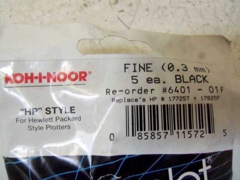 LOT OF 5 KOH-I-NOOR 6401-01F BLACK PEN RECORDER NSMP
