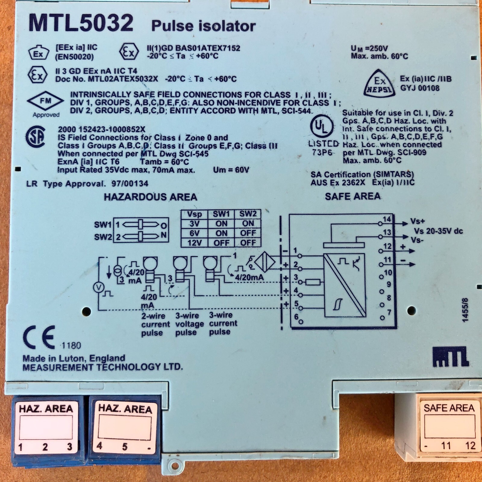 MTL INSTRUMENTS MTL5032 PULSE ISOLATOR