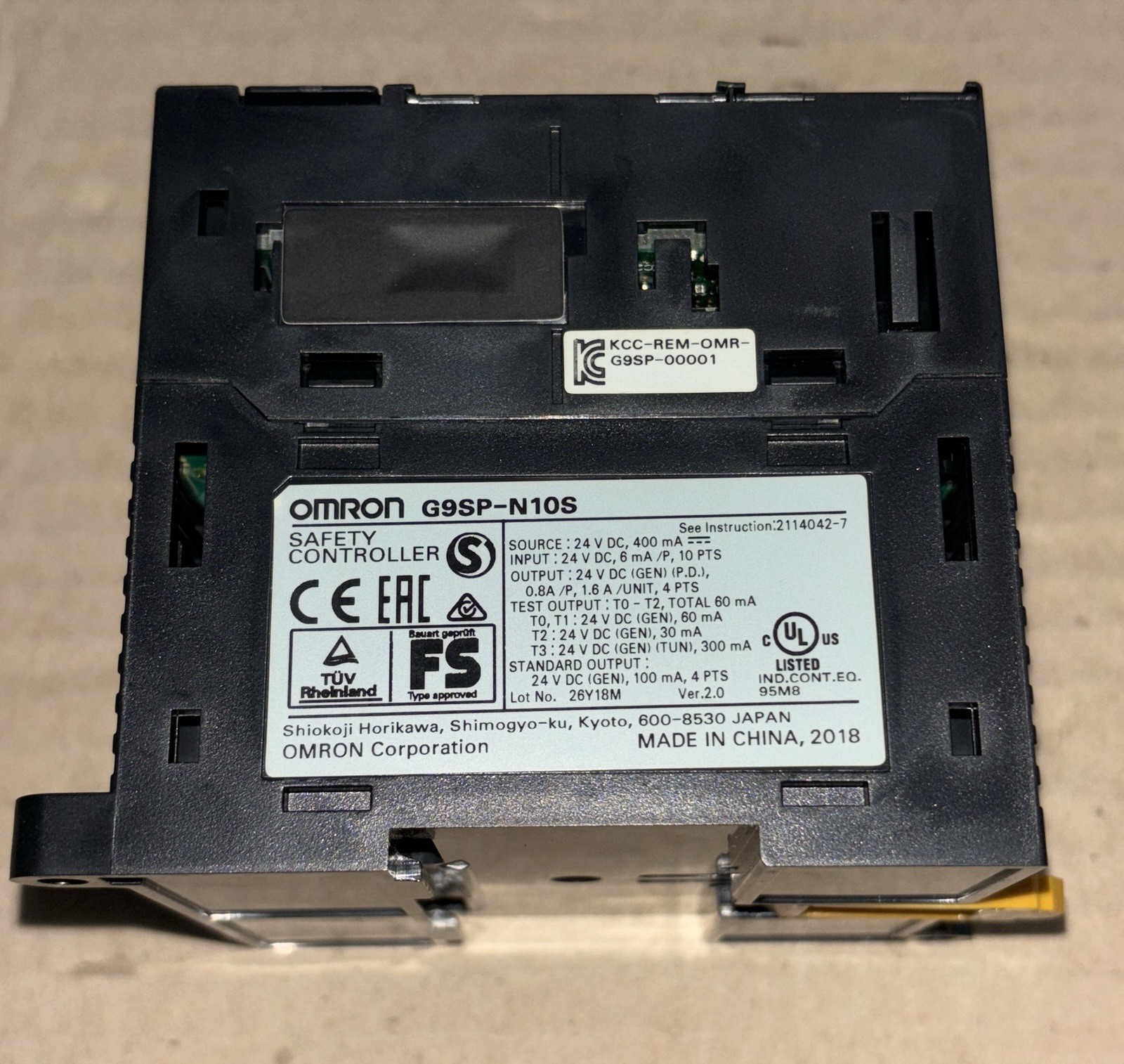 Omron G9SP-N10S Programmable Safety Controller 24VDC 1.6A 10 Inputs 4 Outputs