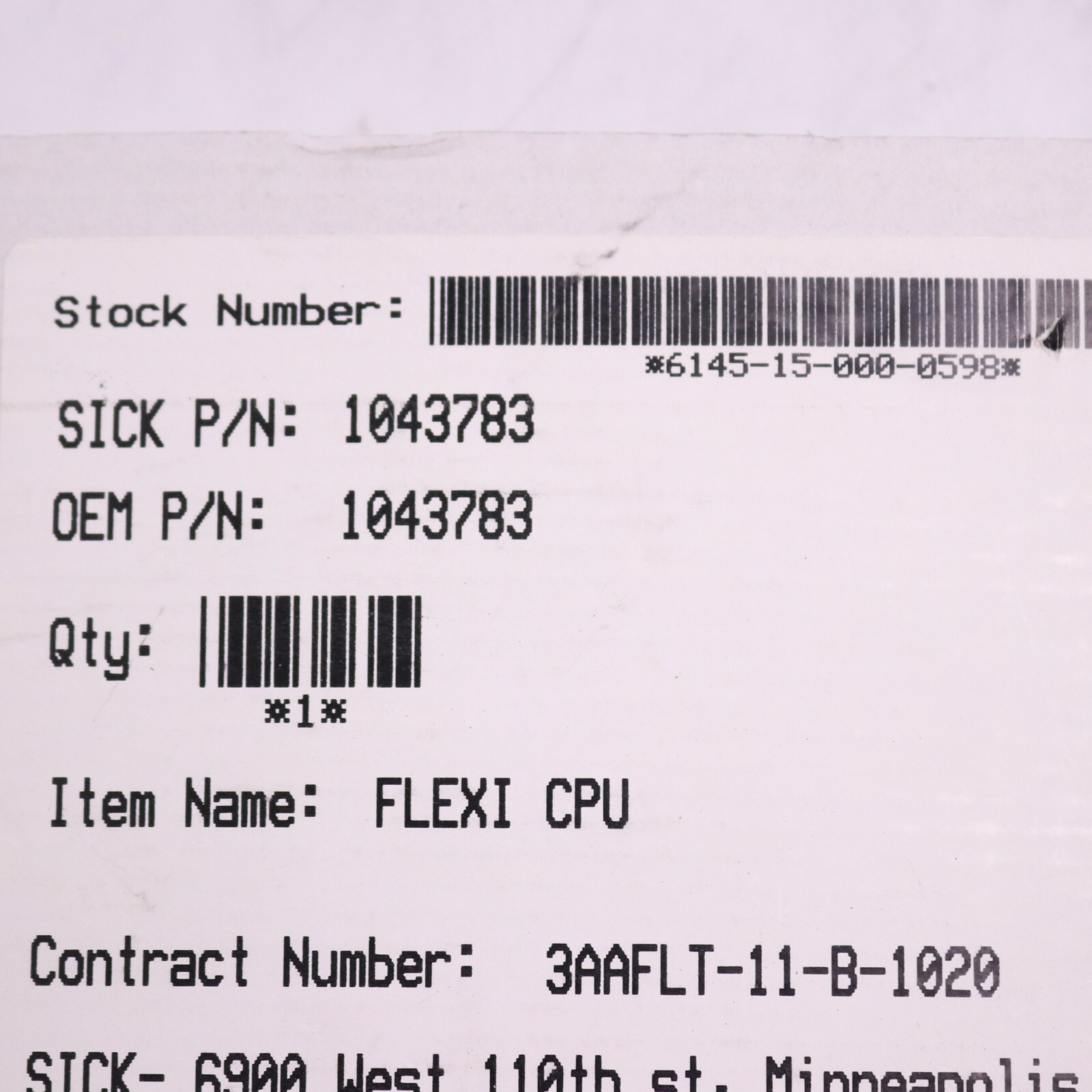 NEW SICK FX3-CPU000000 Safety Main Module 1043783 Flexi CPU
