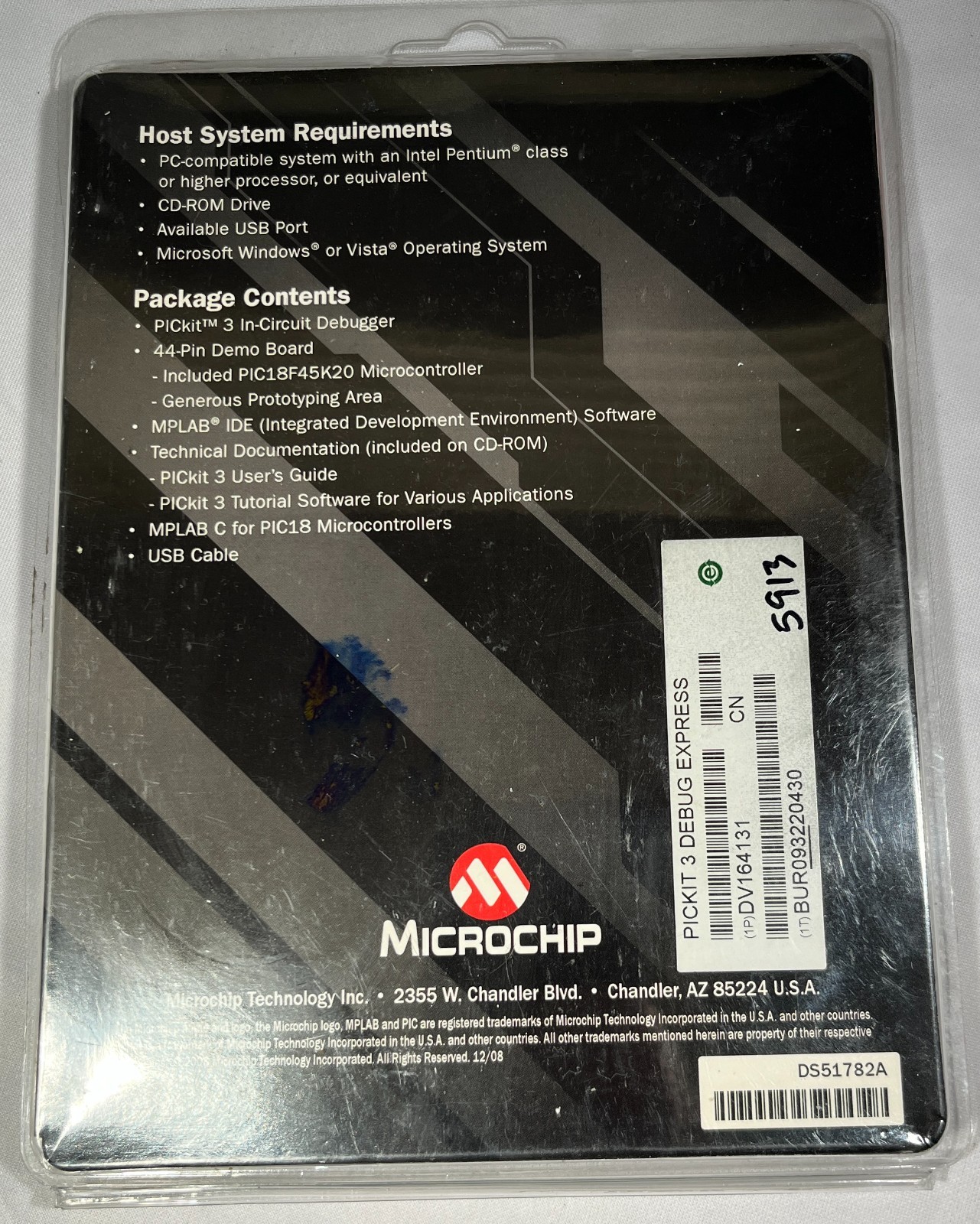 (AS IS) Microchip PICKIT 3 Debug Express, PIC18F45K20 Microcontroller – SEE Desc