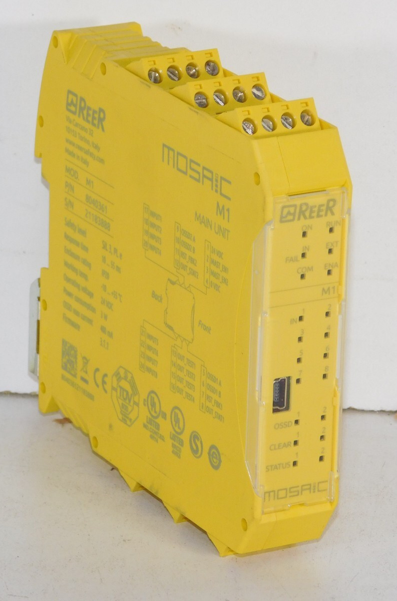 Reer M1 8040361 Mosaic Main Unit Safety Controller Module 3W 400mA 24VDC Italy