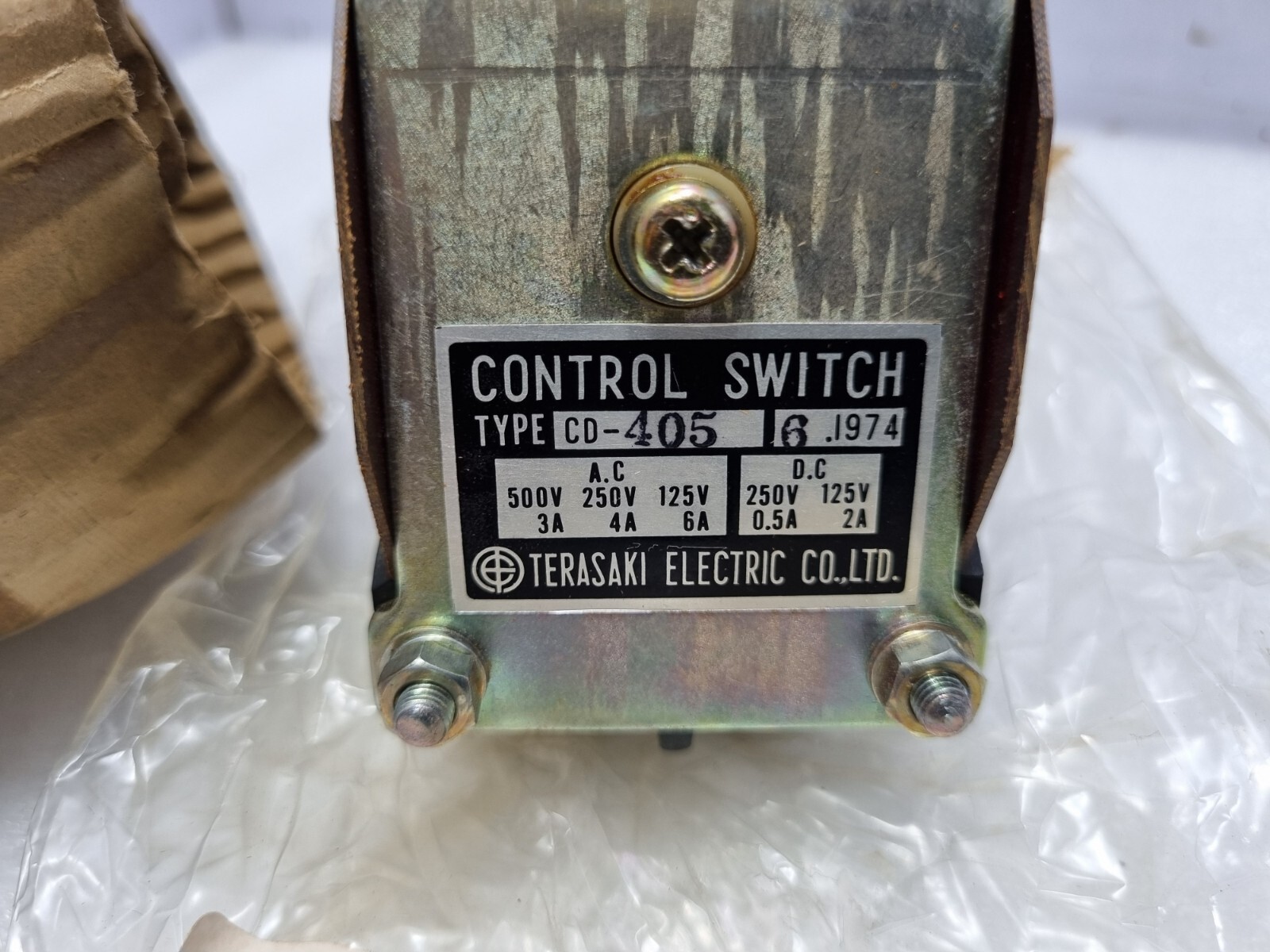 Terasaki Electric CD-405 6.I974 Control Switch AC 500V 250V 125V 3A 4A 6A