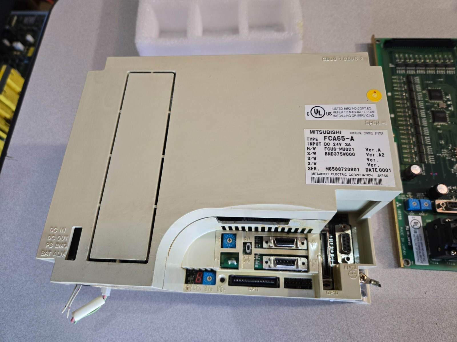 Mitsubishi NC control FCA65-A + FCU6-HR378 (PCB) from CNC Mori Seiki GV-503