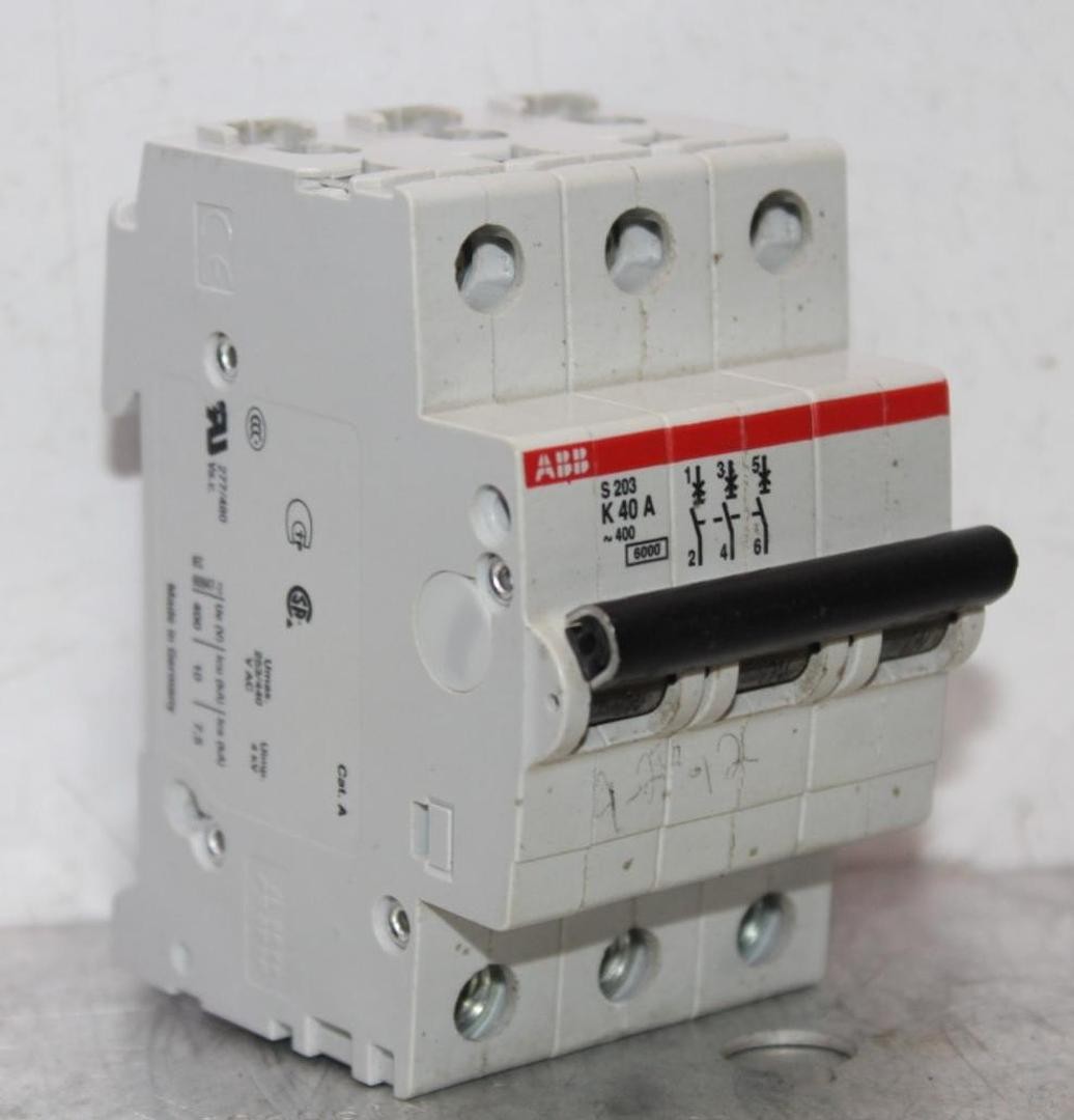 ABB CIRCUIT BREAKER S203-K40A 480/277 VAC 3-POLE 40 AMP **WARRANTY INCLUDED**