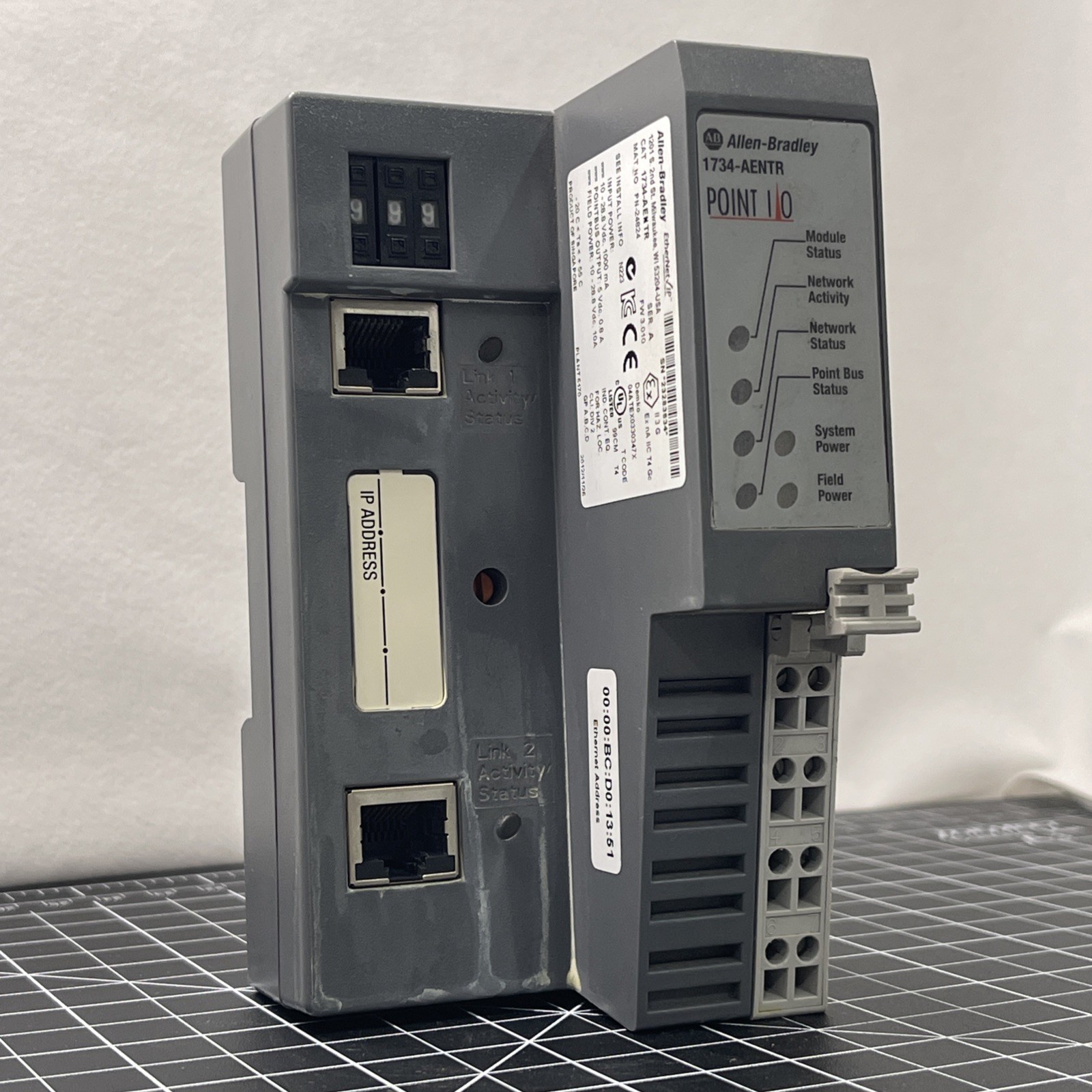 Allen-Bradley 1734-AENTR Ser A POINT I/O Dual Port EtherNet/IP Adapter FW 3.010