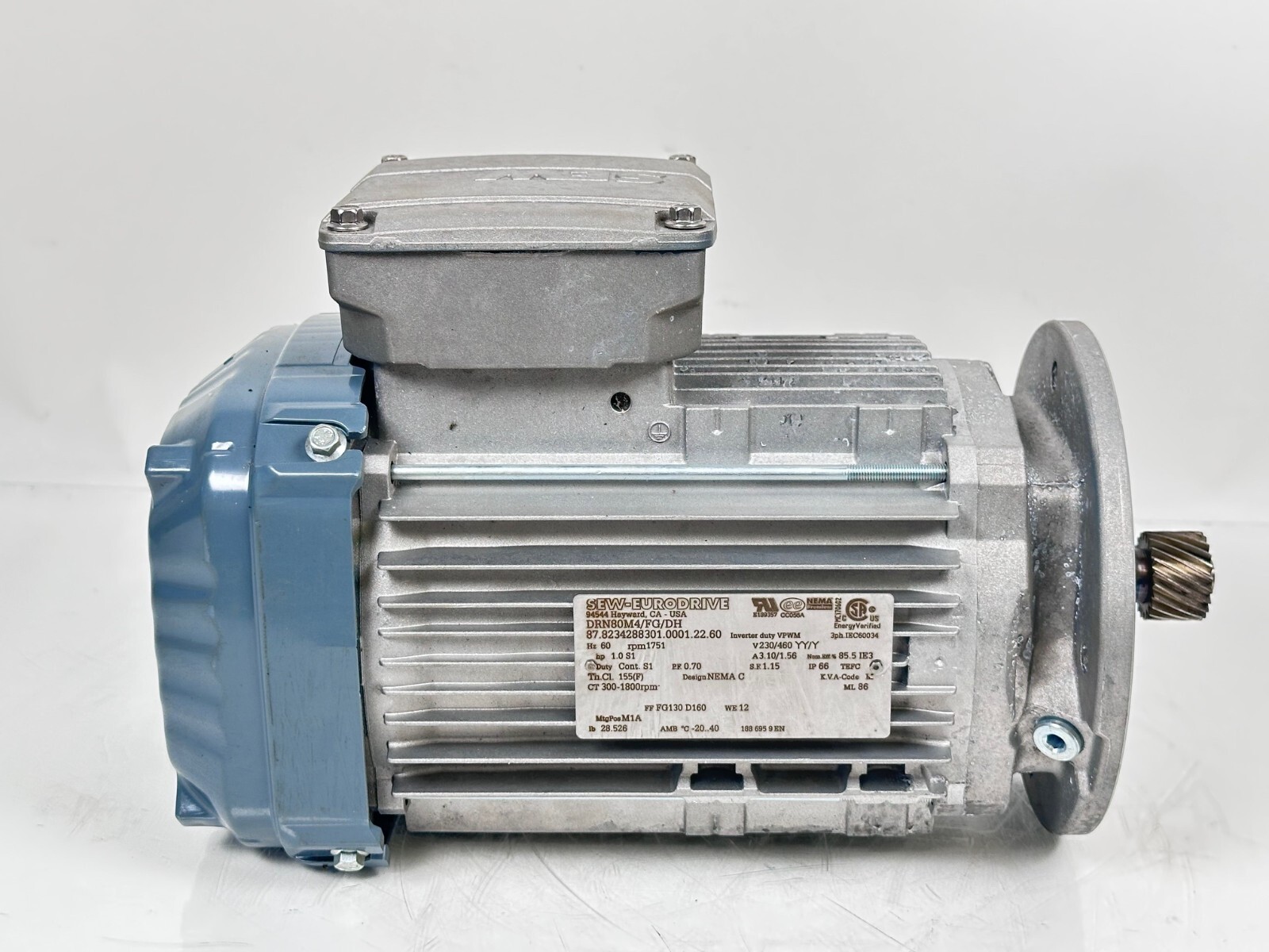 (NEW) SEW-EURODRIVE DRN80M4/FG/DH AC MOTOR 1.0Hp RPM1751