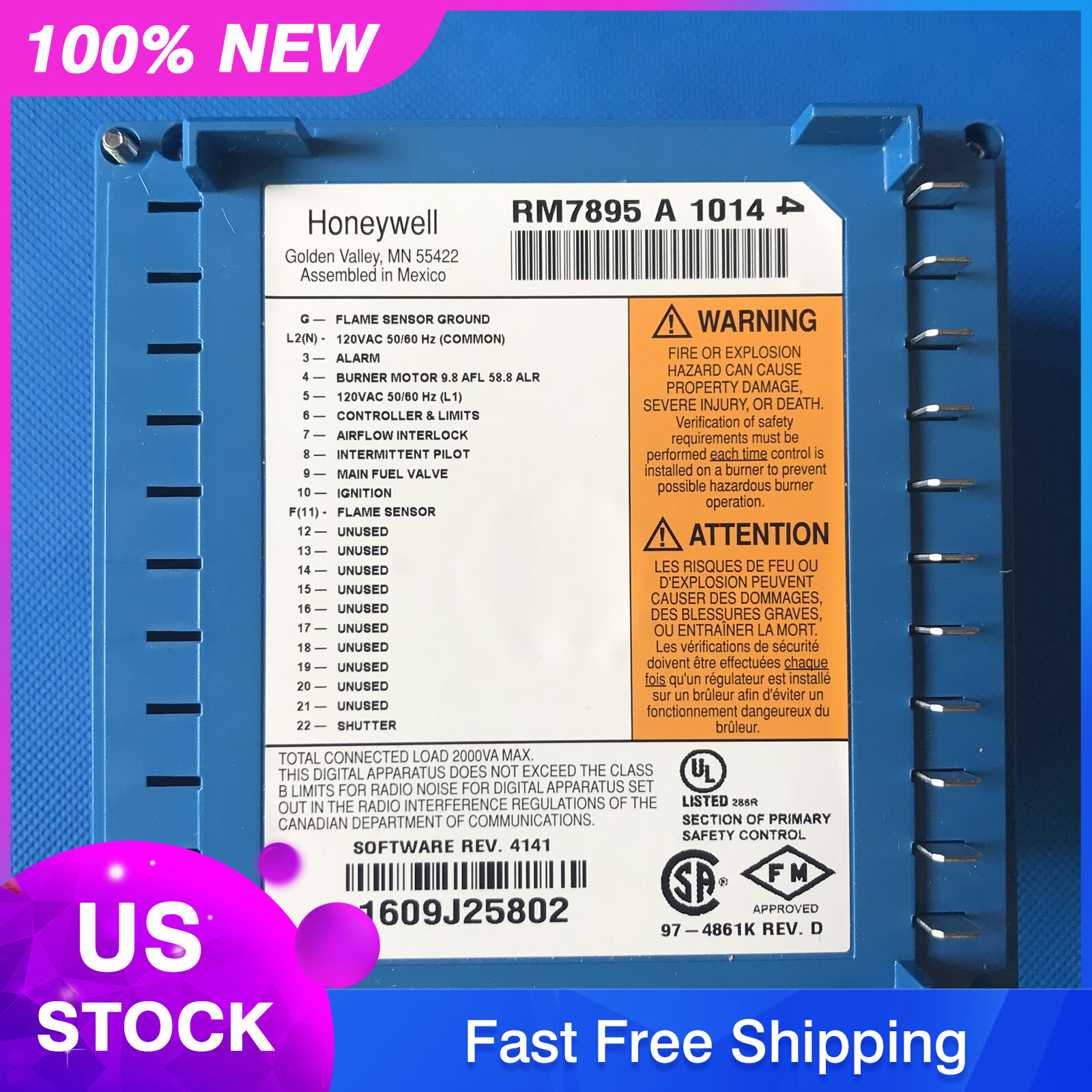 1PC New HONEYWELL RM7895A1014 Primary Control Burner Control Fast Shipping