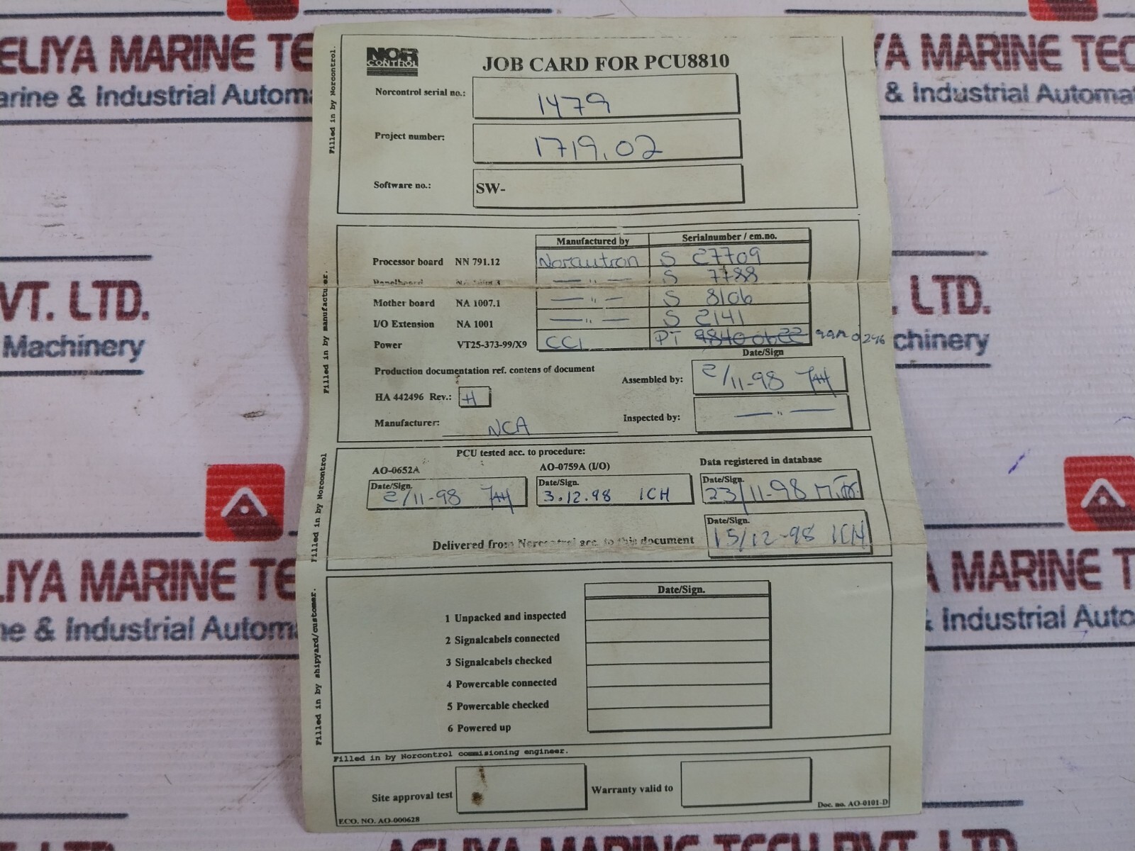Norcontrol Automation PCU 8810 Process Control Unit