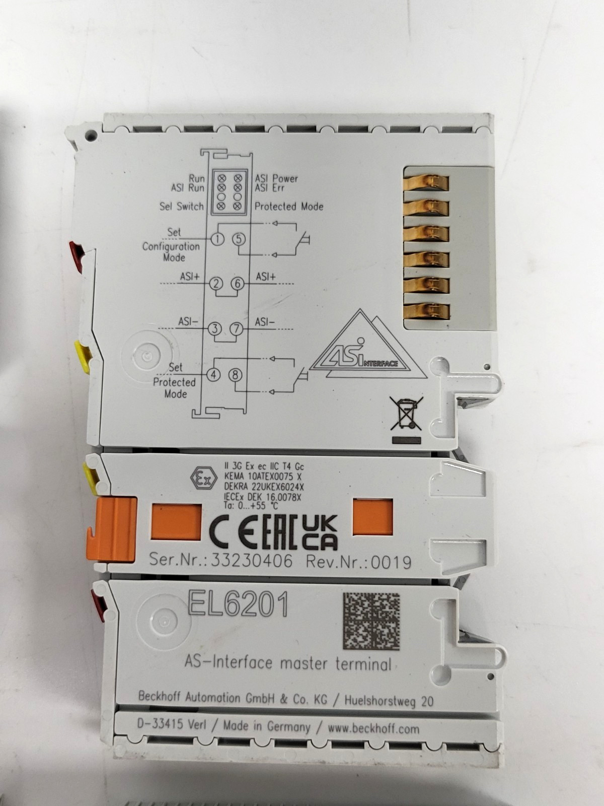 Lot of 4 Beckhoff EL2008 AS-Interface Master Terminal EtherCAT, 1-Channel