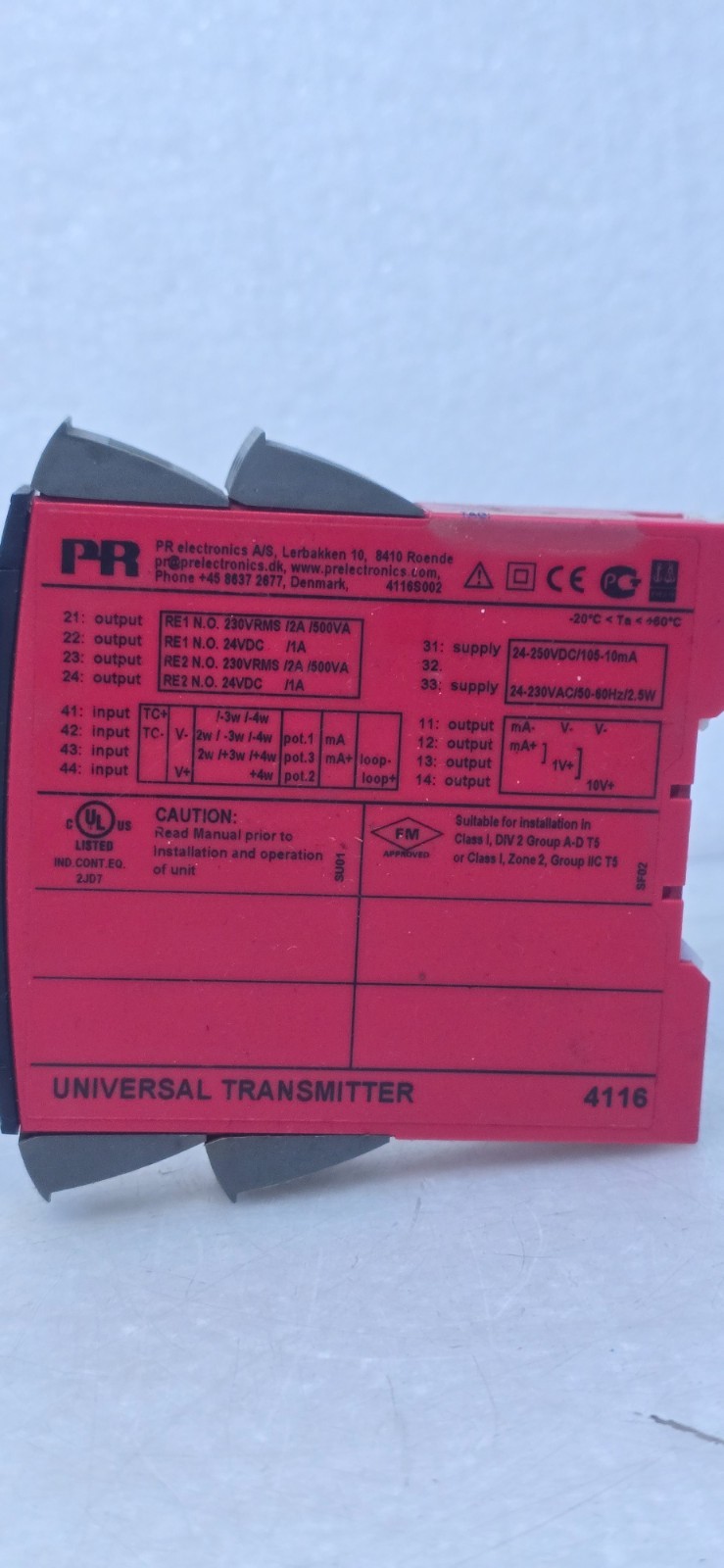 PR ELECTRONICS 4116 UNIVERSAL TRANSMITTER