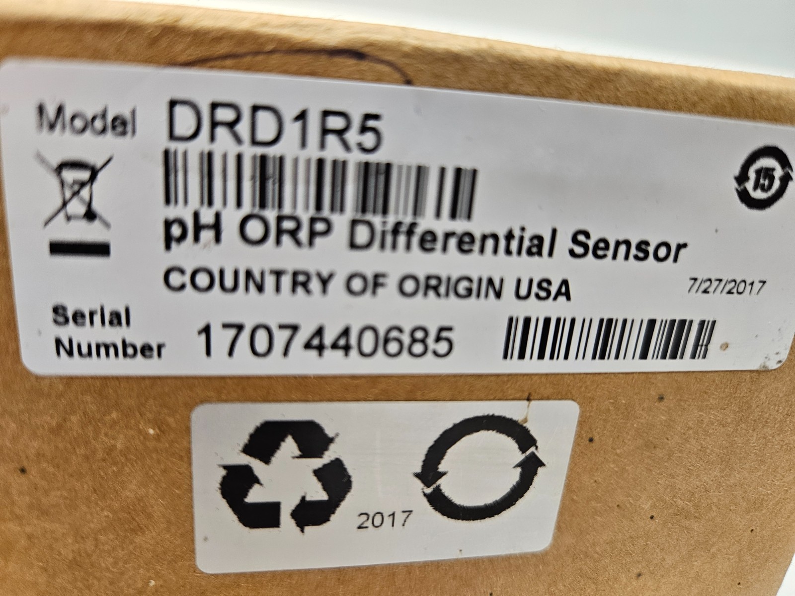 HACH DRD1R5 PH ORP DIFFERENTIAL SENSOR NEW! FREE SHIP!