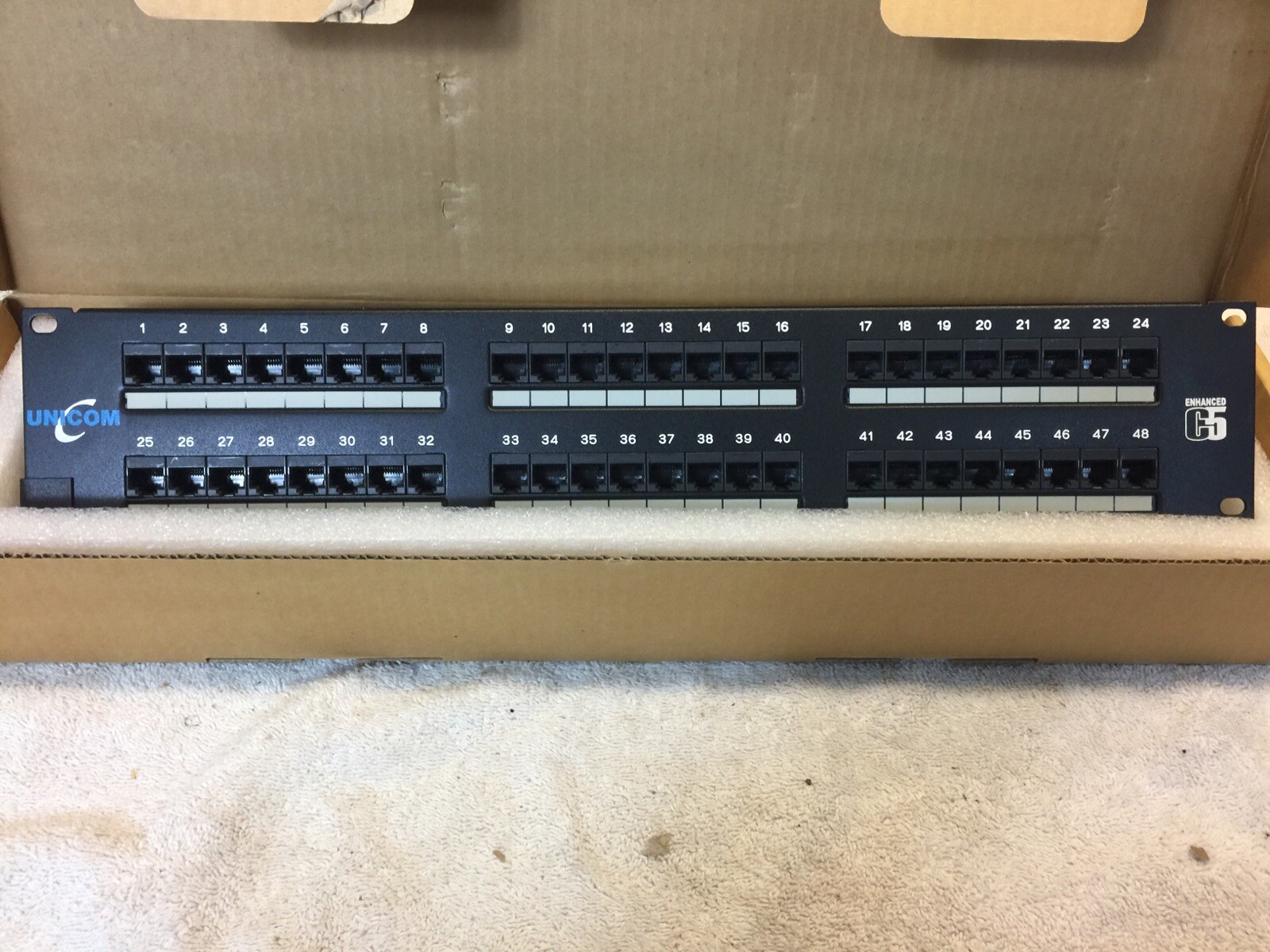 Unicom Enhanced C5 48-Port CAT-5 Patch Panel T568B Wiring PATUE-848A-RB (2012)