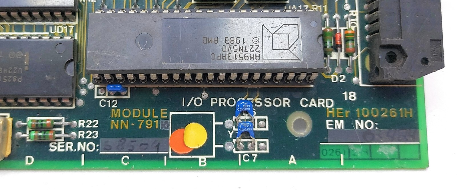 Nor Control NN-791 HEr100261H I/O Processor Card 0366