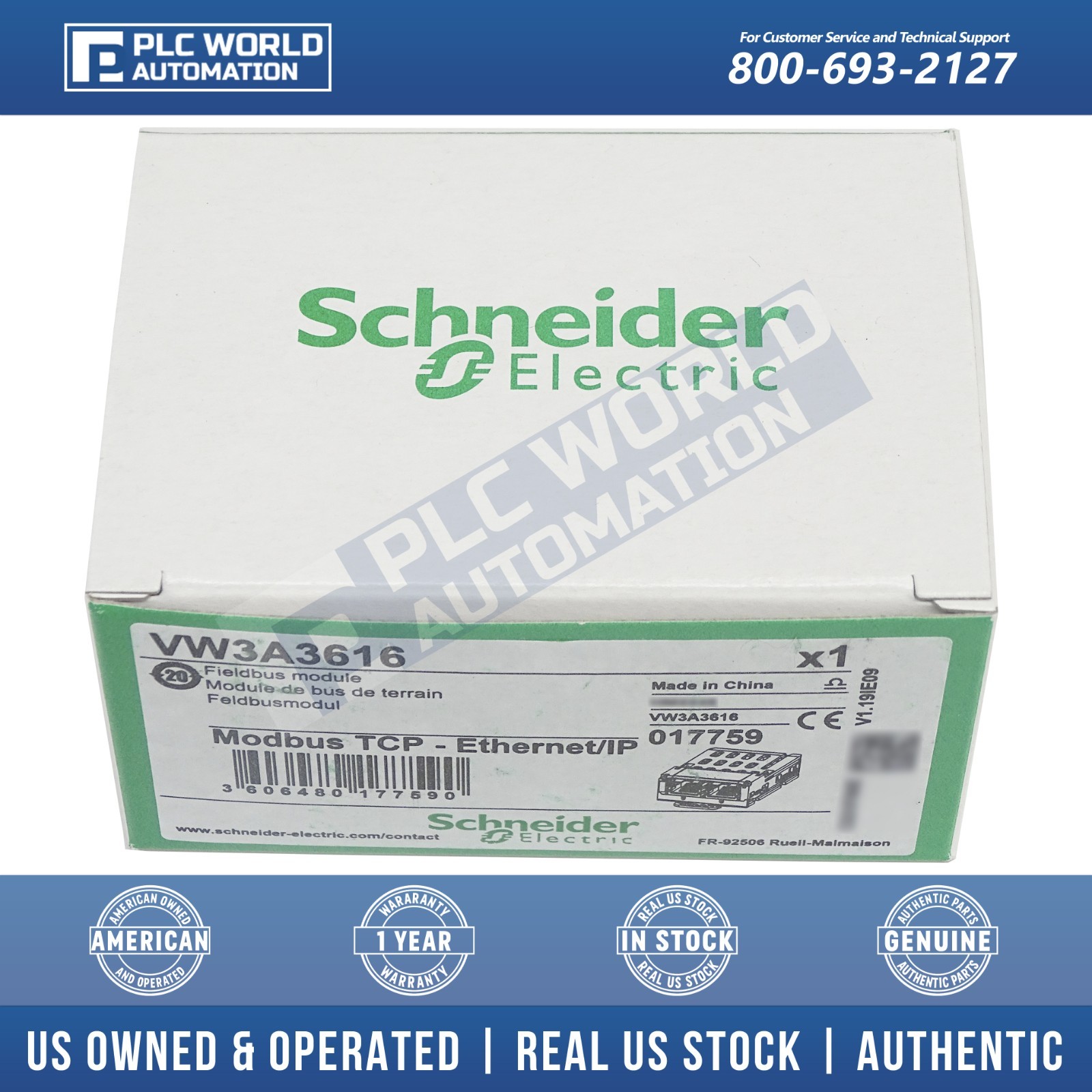 Schneider VW3A3616 Ethernet TCP/IP Comm Module, 2 x RJ45, 10/100 Mbps, Brand New