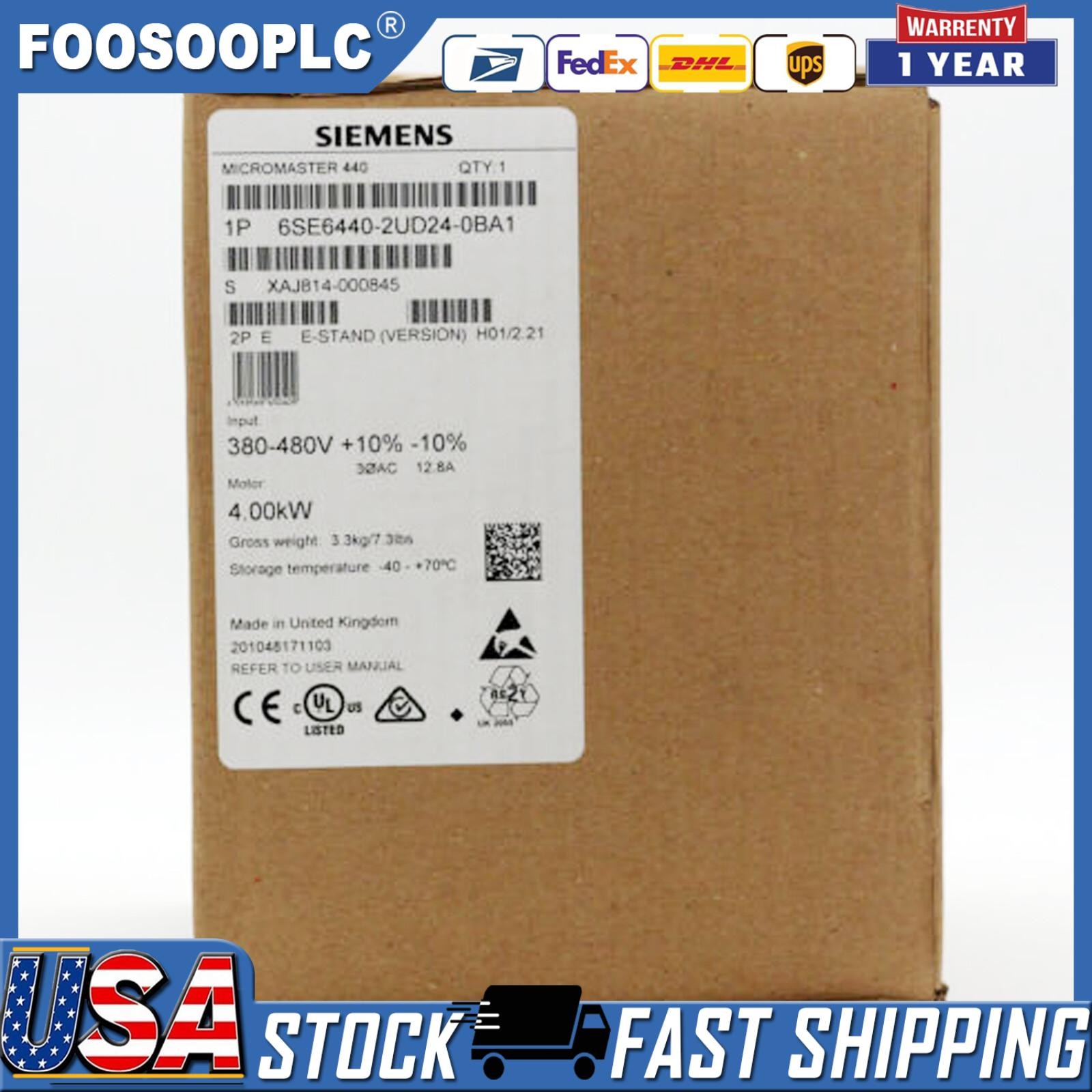New Siemens 6SE6440-2UD24-0BA1 6SE6 440-2UD24-0BA1 MICROMASTER440 without filter