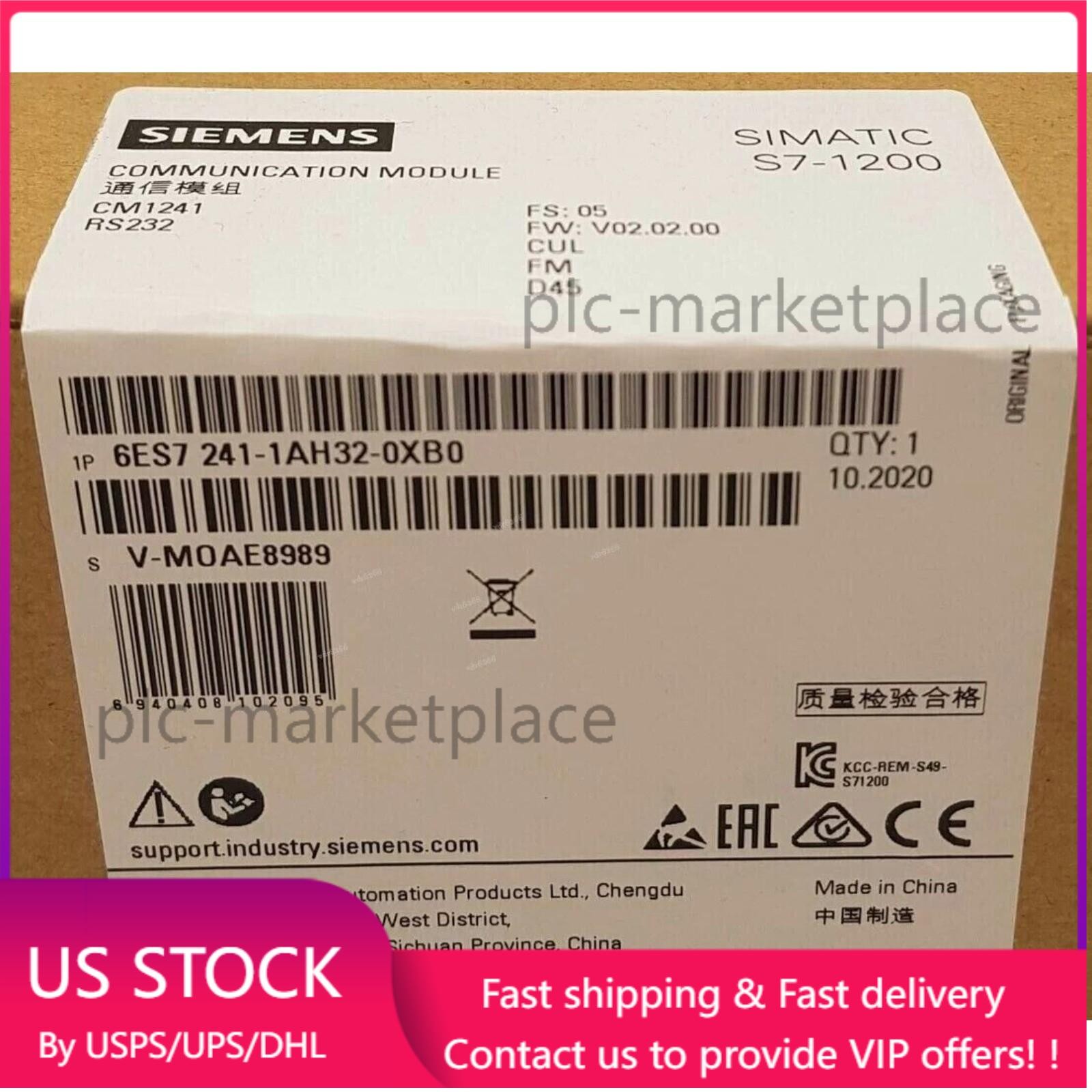 New Siemens 6ES7 241-1AH32-0XB0 6ES7241-1AH32-0XB0 SIMATIC S7-1200 CM 1241