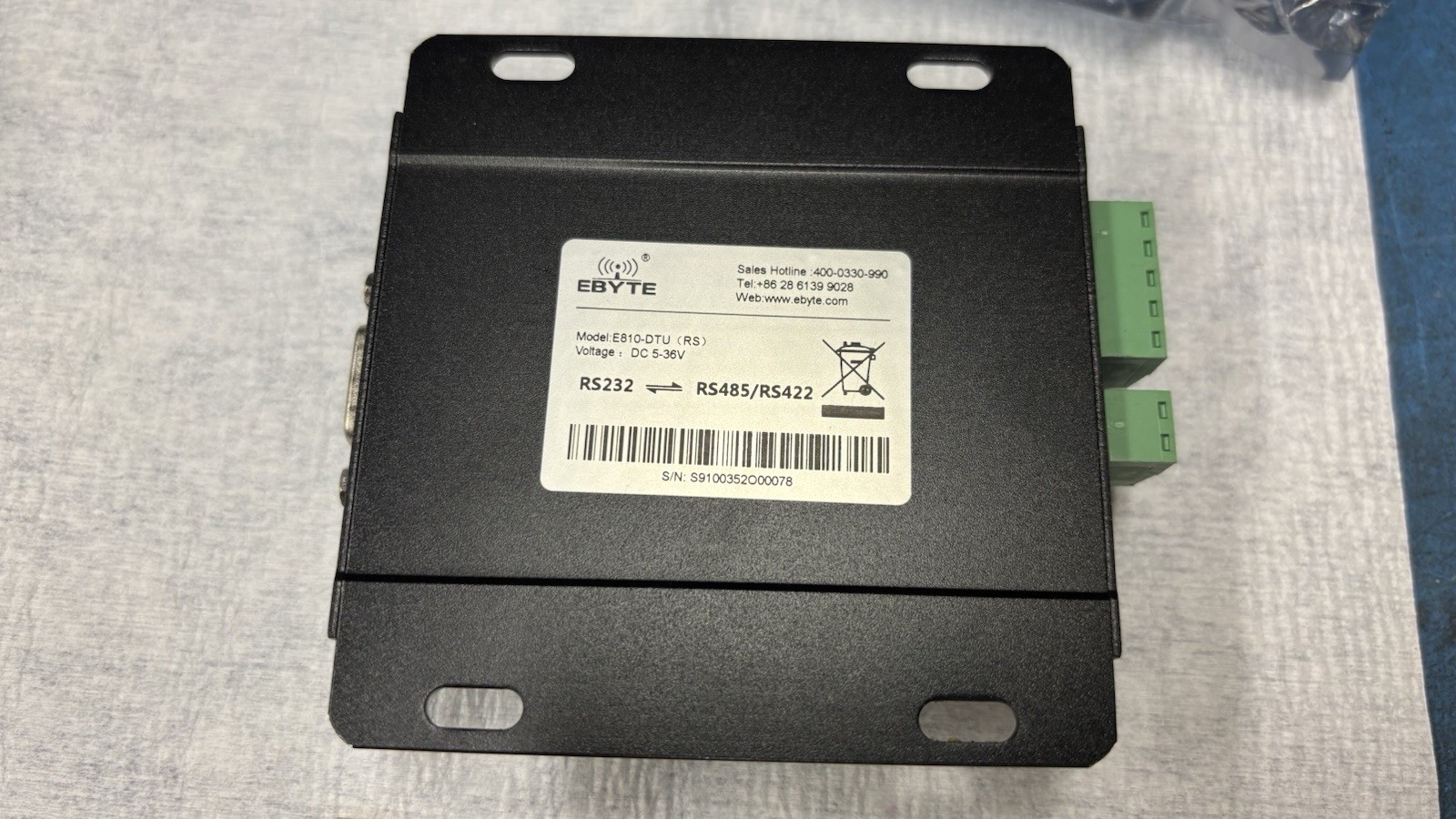 Ebyte E810-DTU RS-232 to RS-422/RS-485 Isolated Two Ways Converter