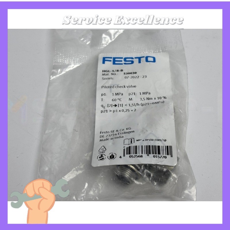 1PCS FESTO HGL-1/8-B 530030 Piloted Non Return Valve NewKd Fast Delivery