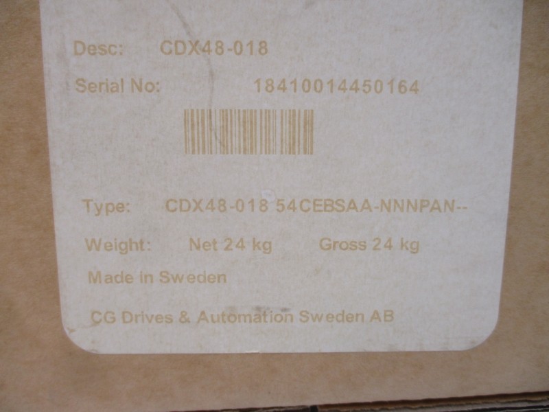 CG DRIVES & AUTOMATION CDX48-01854CEBSAA-NNNPAN– 380-480VAC 16A NSMP