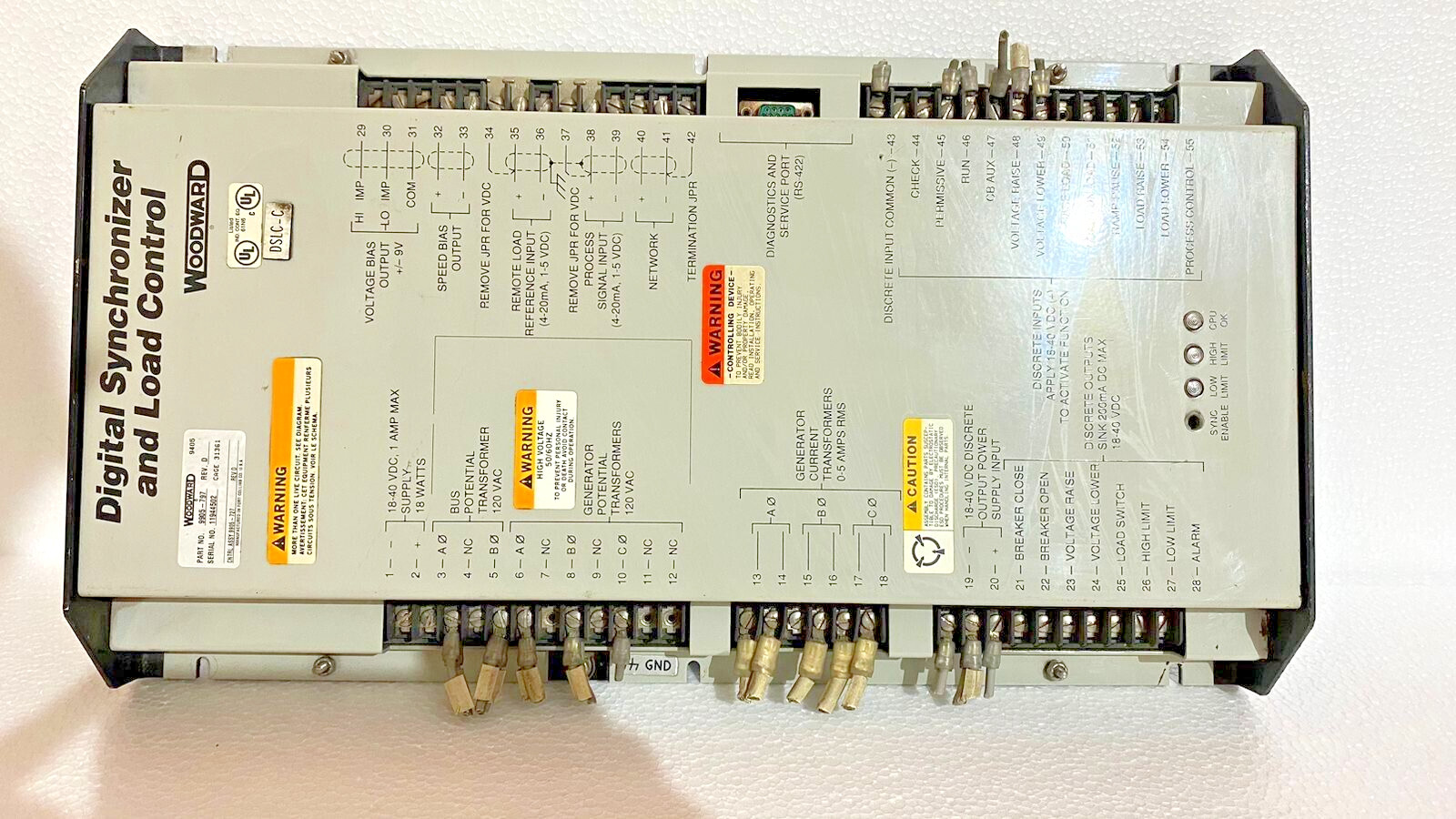 WOODWARD 9905-797 DIGITAL SYNCHRONIZER AND LOAD CONTROL REV.B