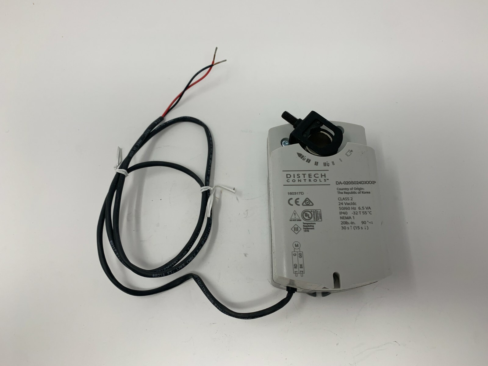 DISTECH CONTROLS DA-020S024DXXXP 20 lbs. 90 Degree 24 Vac Fast Free Shipping!