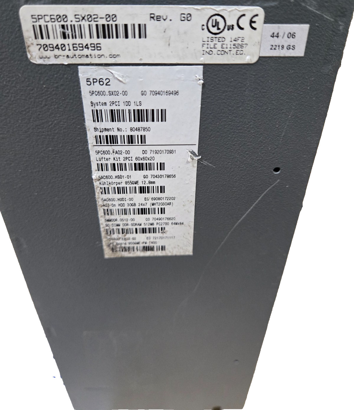 B&R 5PC600.SX02-00 Automation PC System/Industrial Computer REV G