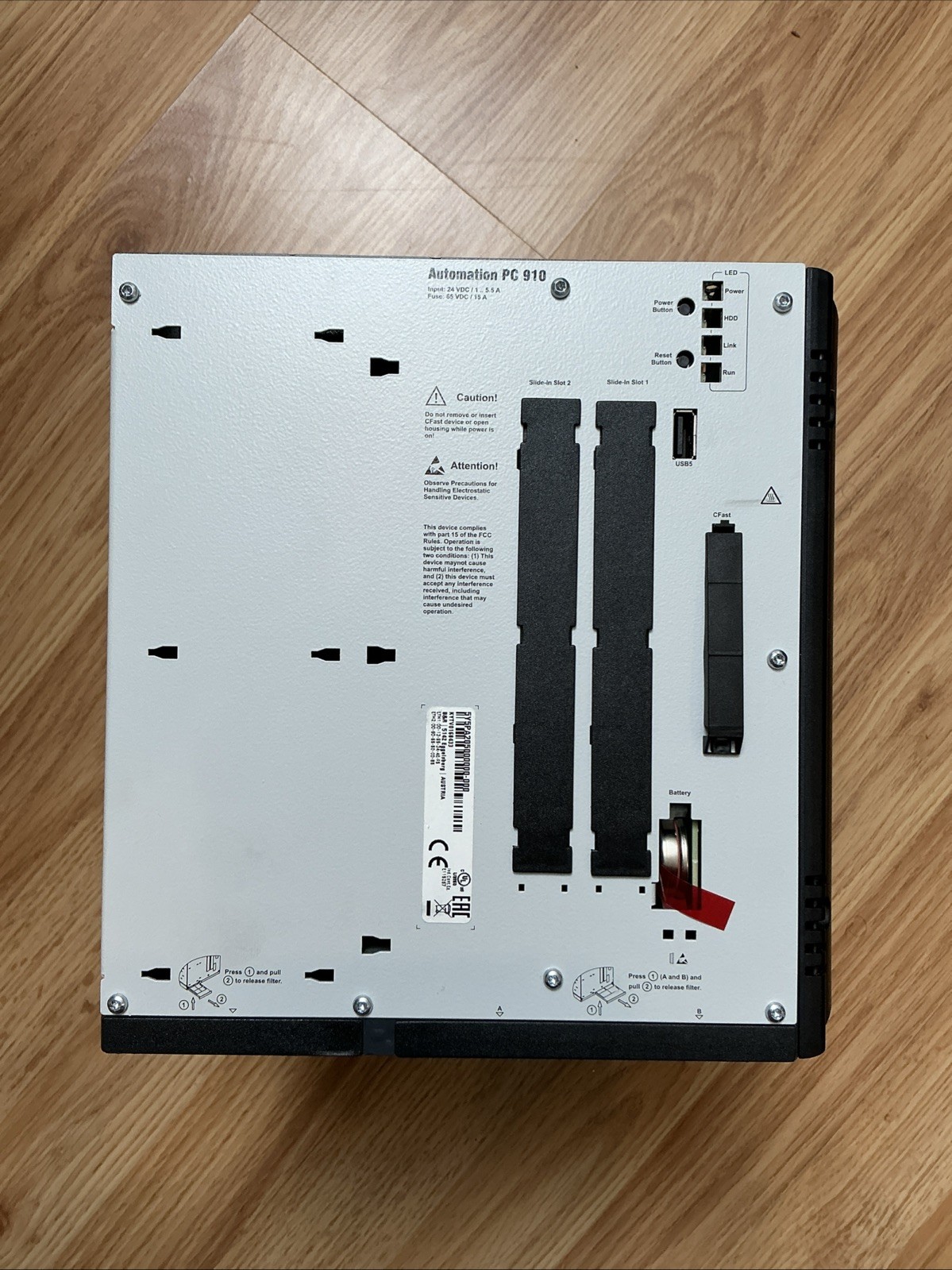 B&R Automation 5PC910.SX05-00 PC 910 PLC System, 24 VDC, Rev. J