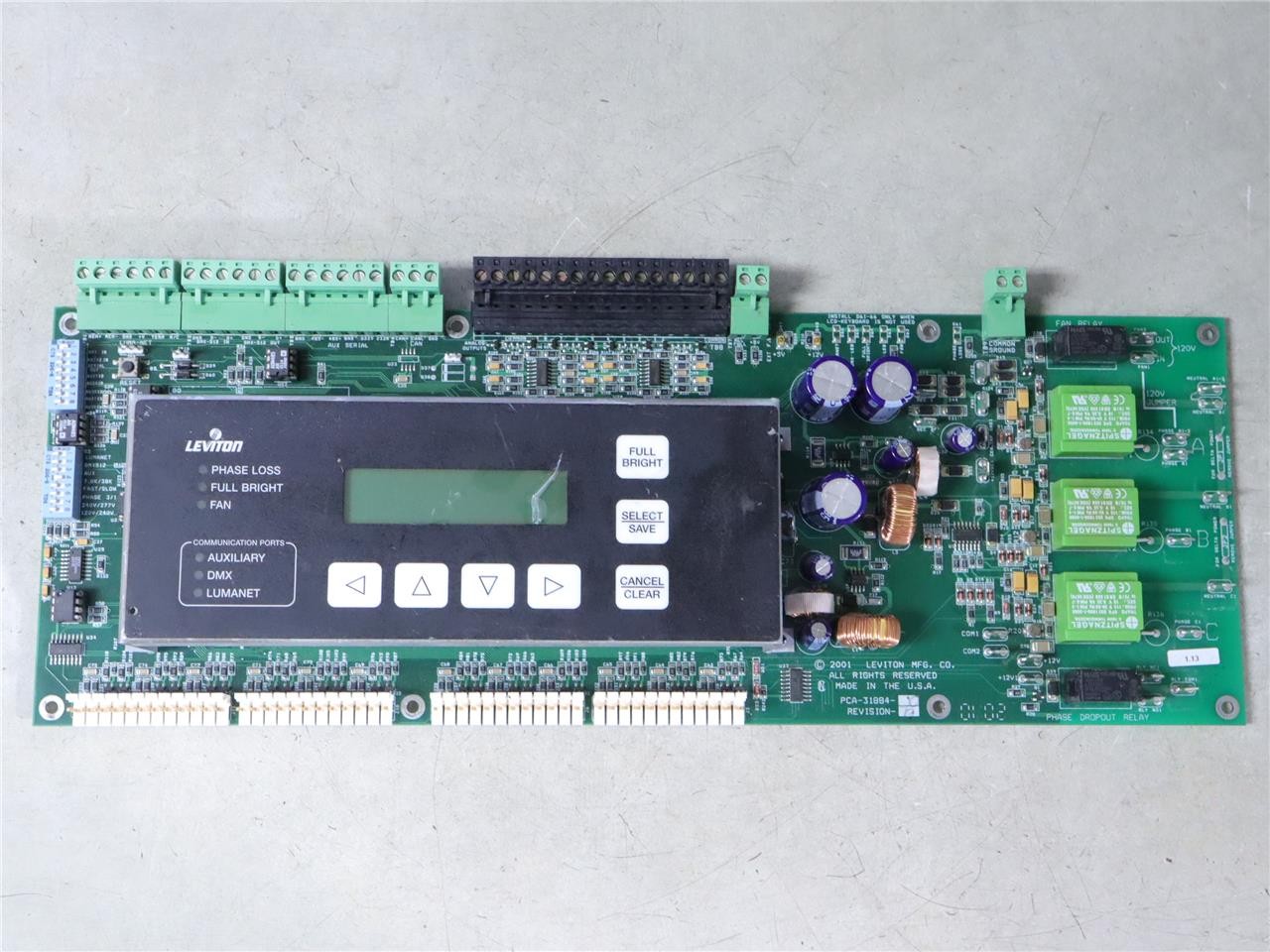 LEVITON A2000 277 volt Digital Main Control Board Module PCA-31884-00