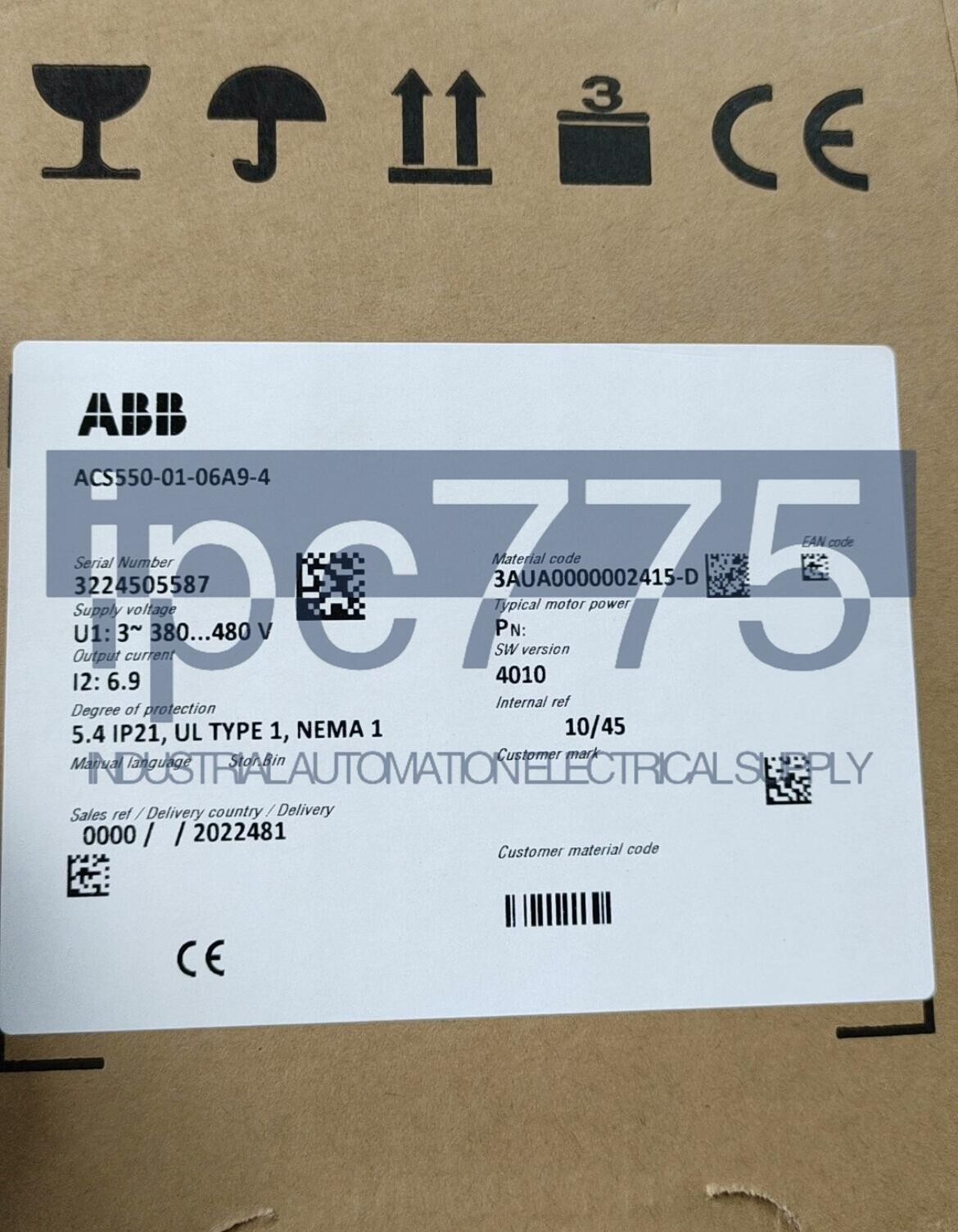 ACS550-01-06A9-4 2.2KW New IN STOCK ABB Inverter ship free by UPS