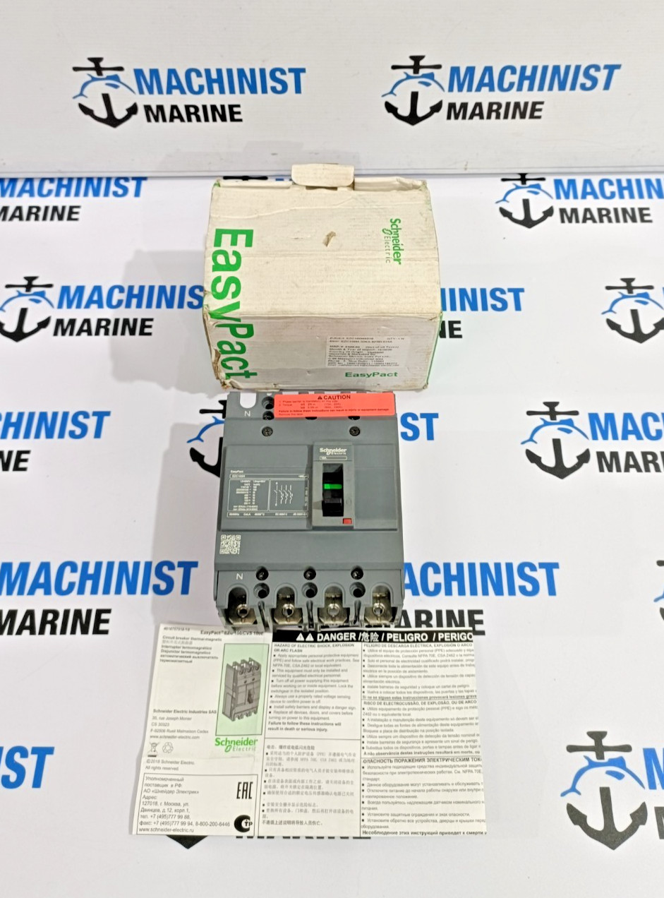 NEW SCHNEIDER ELECTRIC EZC100H4015 CIRCUIT BREAKER THERMAL-MAGNETIC 4-POLE 15A