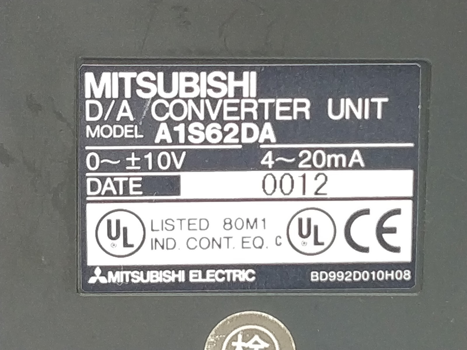 Mitsubishi A1S62DA Converter Unit