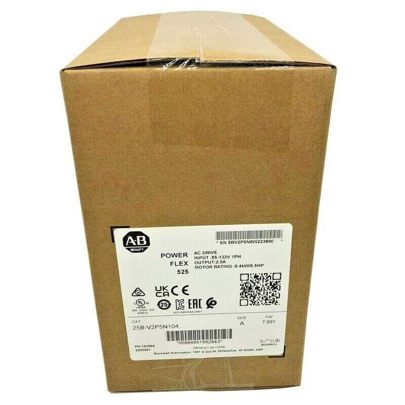 NEW AB 25B-V2P5N104 PowerFlex 525 0.4kW 0.5HP AC Drive 25BV2P5N104 US Free Tax