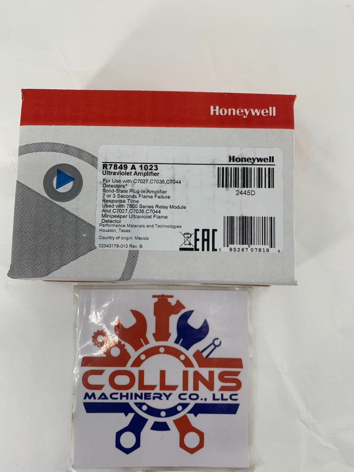 Honeywell R7849A1023 Flame Ultraviolet Amplifier For 7800 Series Relay Modules