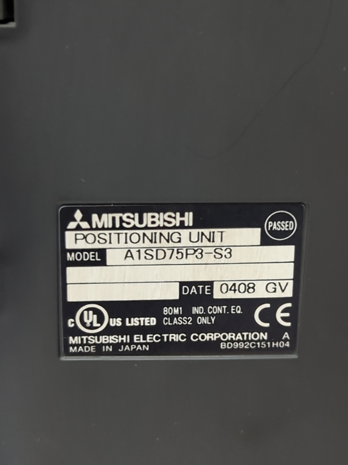 MITSUBISHI,A1SD75P3-S3,POSITIONING UNIT PRE-OWNED