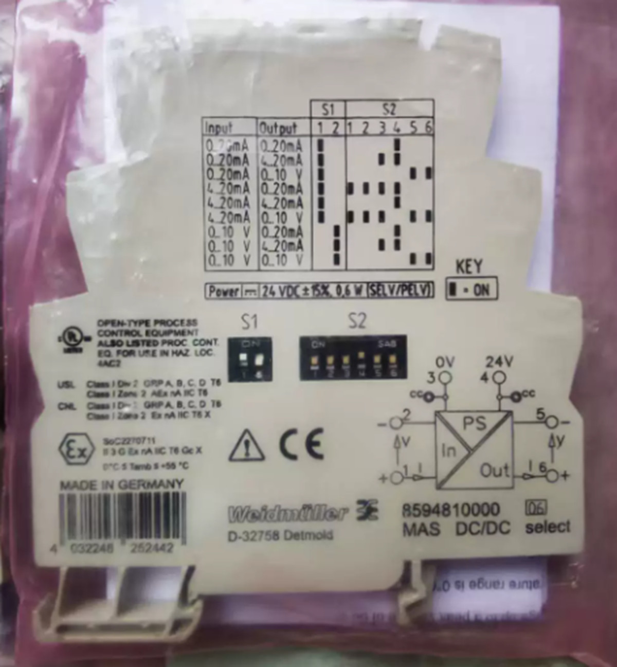 1PC New In Box WEIDMULLER 8594810000 MAS DC/DC Signal Converter